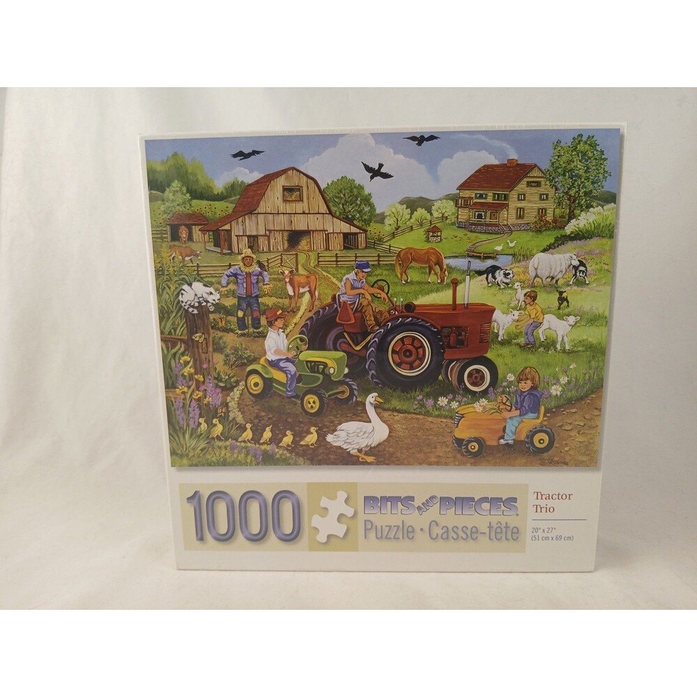 Bits and Pieces 1000 Piece Jigsaw Puzzle-Tractor Trio-NEW/SEALED!